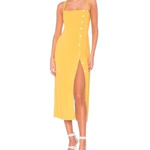 NWOT Capulet brand @ Revolve button dress in saffron yellow Sz Small ☀️ charming